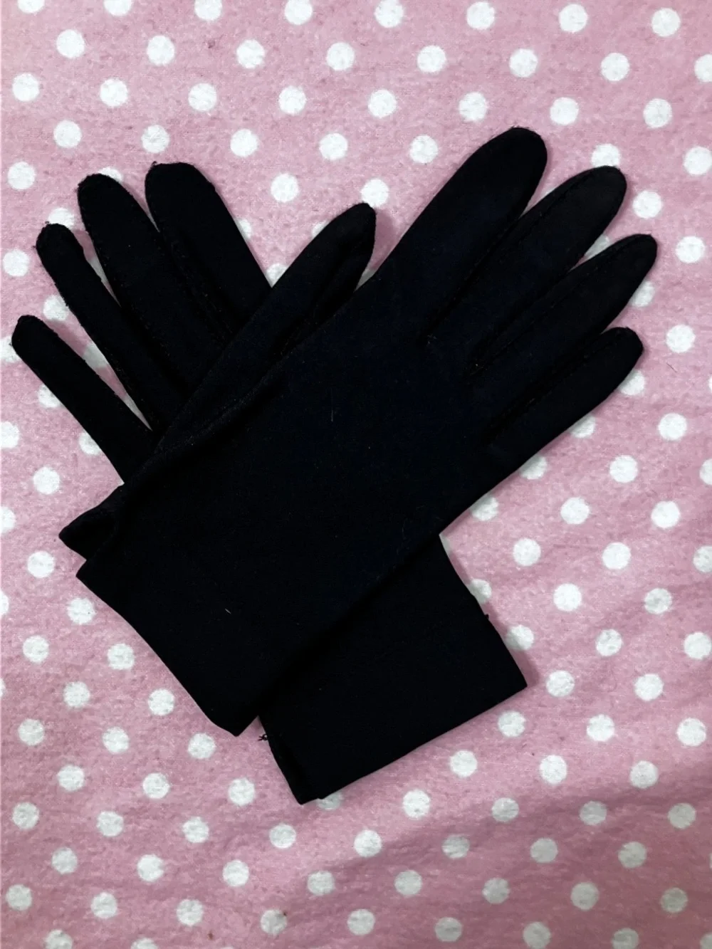Vintage Isotoner Black Gloves OS